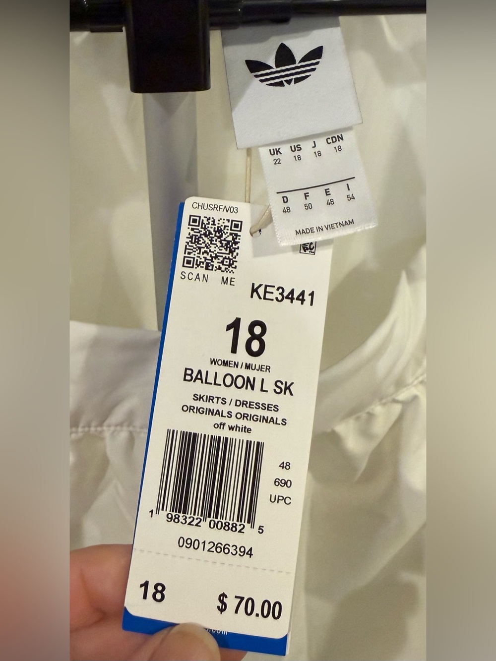 Adidas White Balloon Maxi Skirt 18 Women’s Plus - Picture 3 of 8